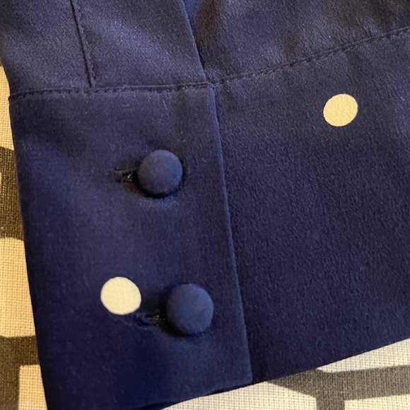 Polka Dot Navy Women's Silk Blouse by Sézane - Picture 5 of 6